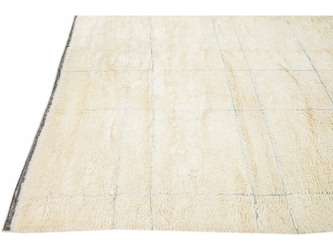 Modern Moroccan Wool Rug 10 X 14