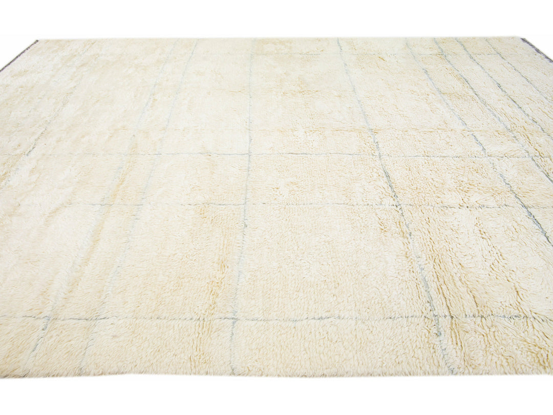 Modern Moroccan Wool Rug 10 X 14