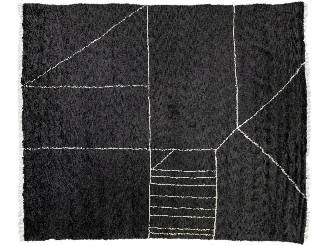 Modern Moroccan Wool Rug 12 X 15