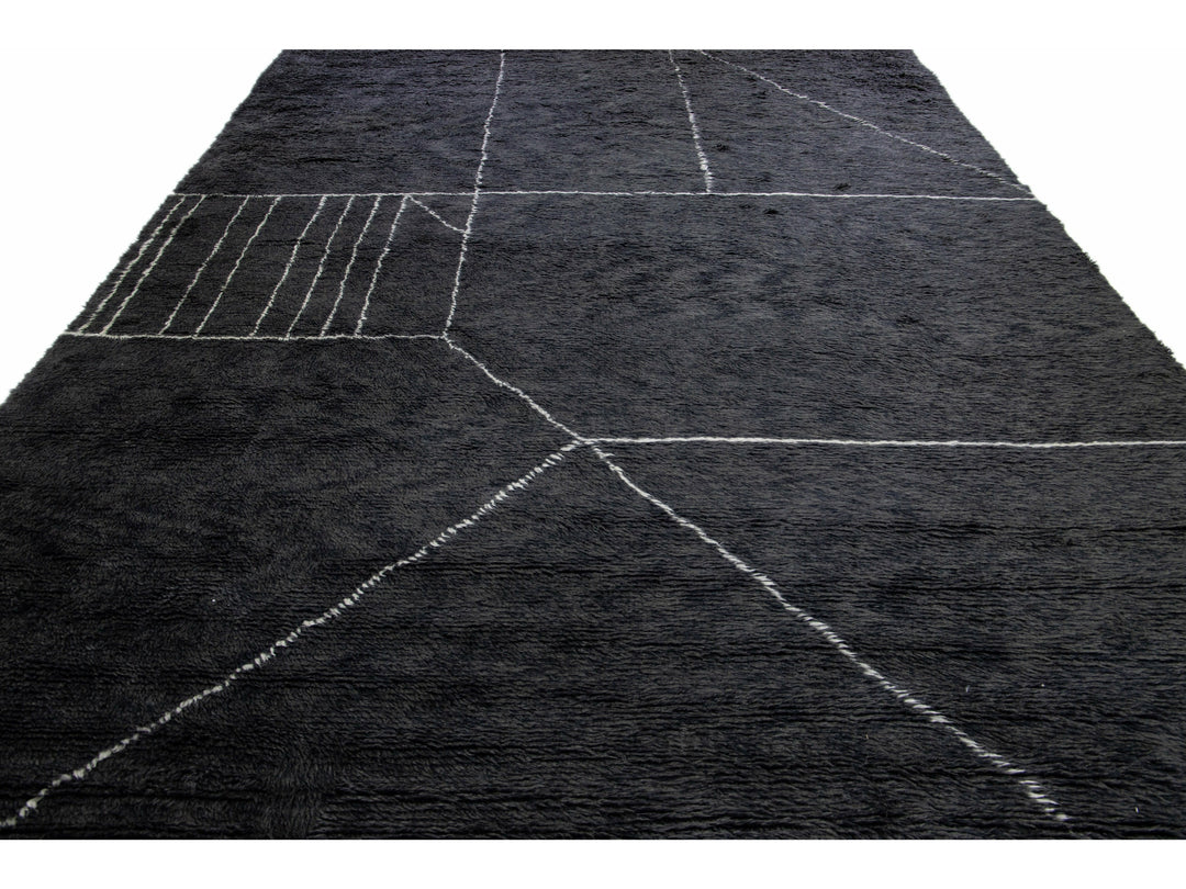 Modern Moroccan Wool Rug 11 X 14