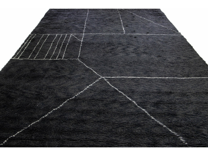 Modern Moroccan Wool Rug 11 X 14