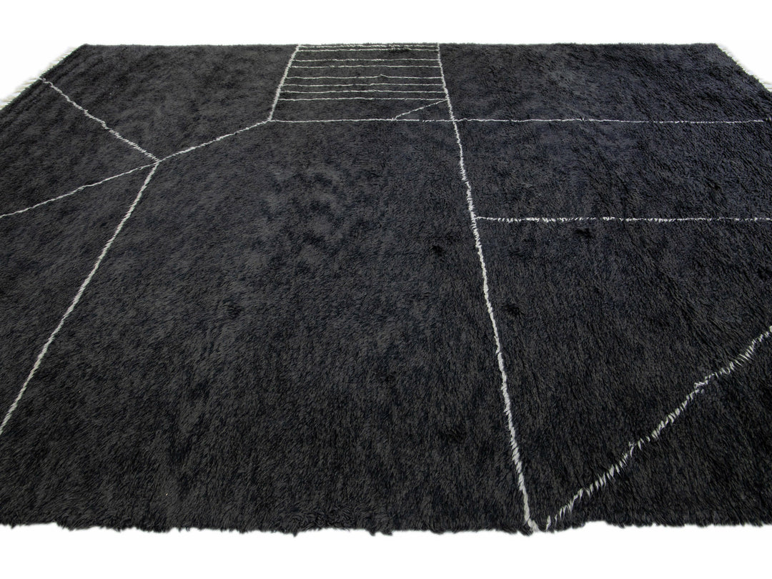 Modern Moroccan Wool Rug 11 X 14