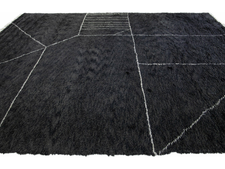 Modern Moroccan Wool Rug 11 X 14