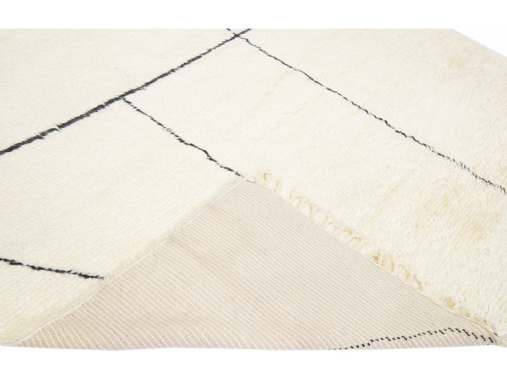 Modern Moroccan Wool Rug 9 X 12