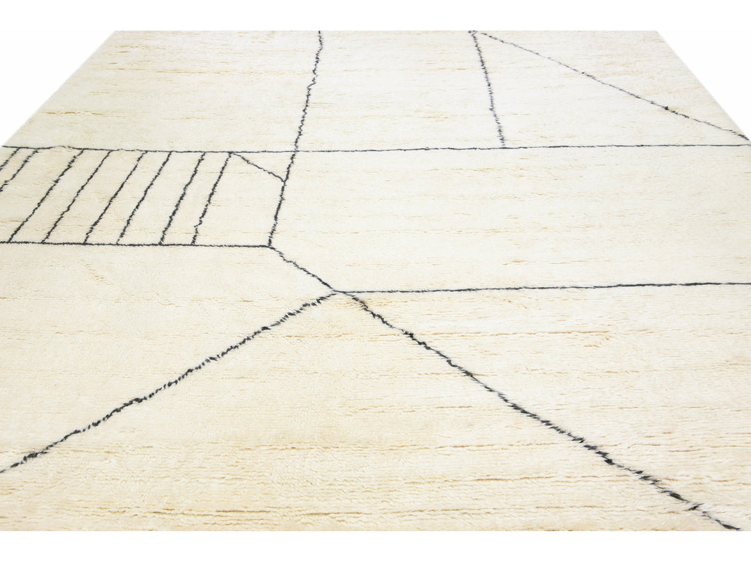 Modern Moroccan Wool Rug 12 X 15