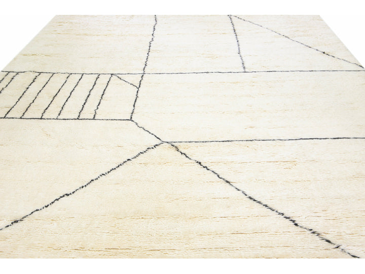 Modern Moroccan Wool Rug 12 X 15