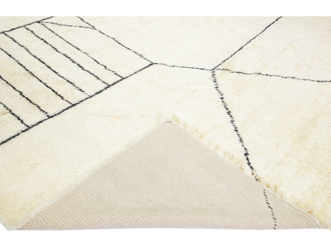 Modern Moroccan Wool Rug 12 X 15