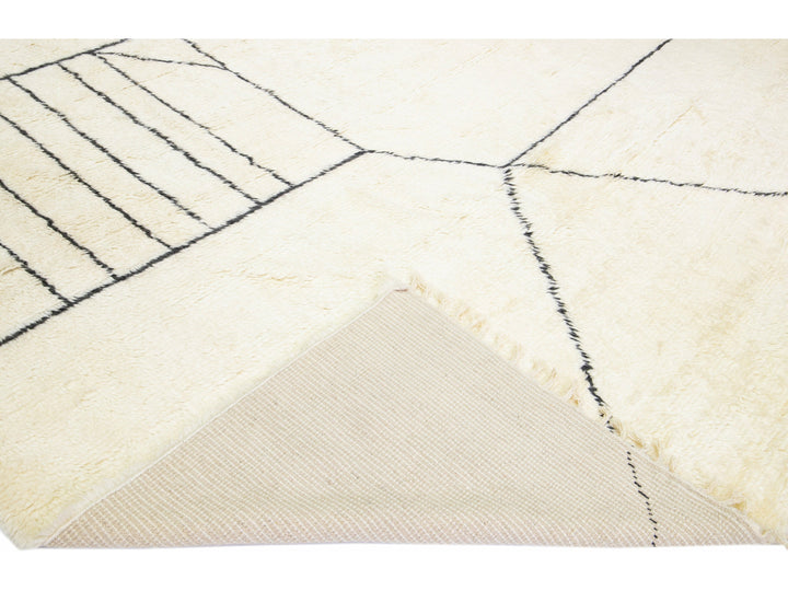 Modern Moroccan Wool Rug 12 X 15