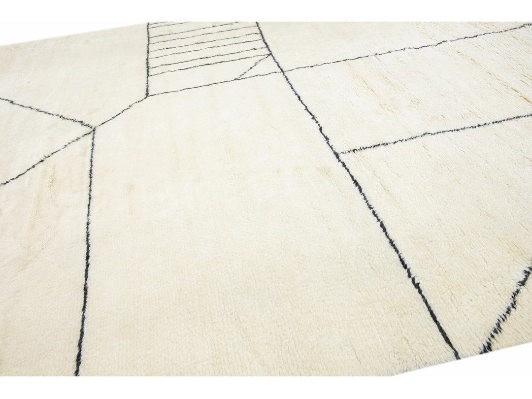 Modern Moroccan Wool Rug 12 X 15