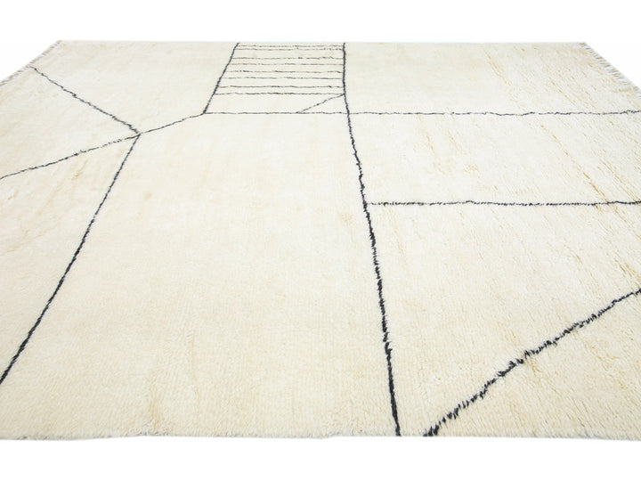 Modern Moroccan Wool Rug 12 X 15