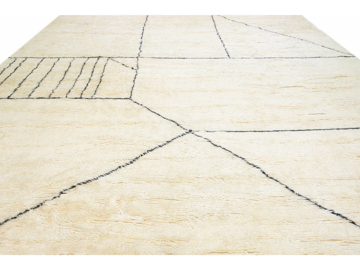 Modern Moroccan Wool Rug 14 X 16