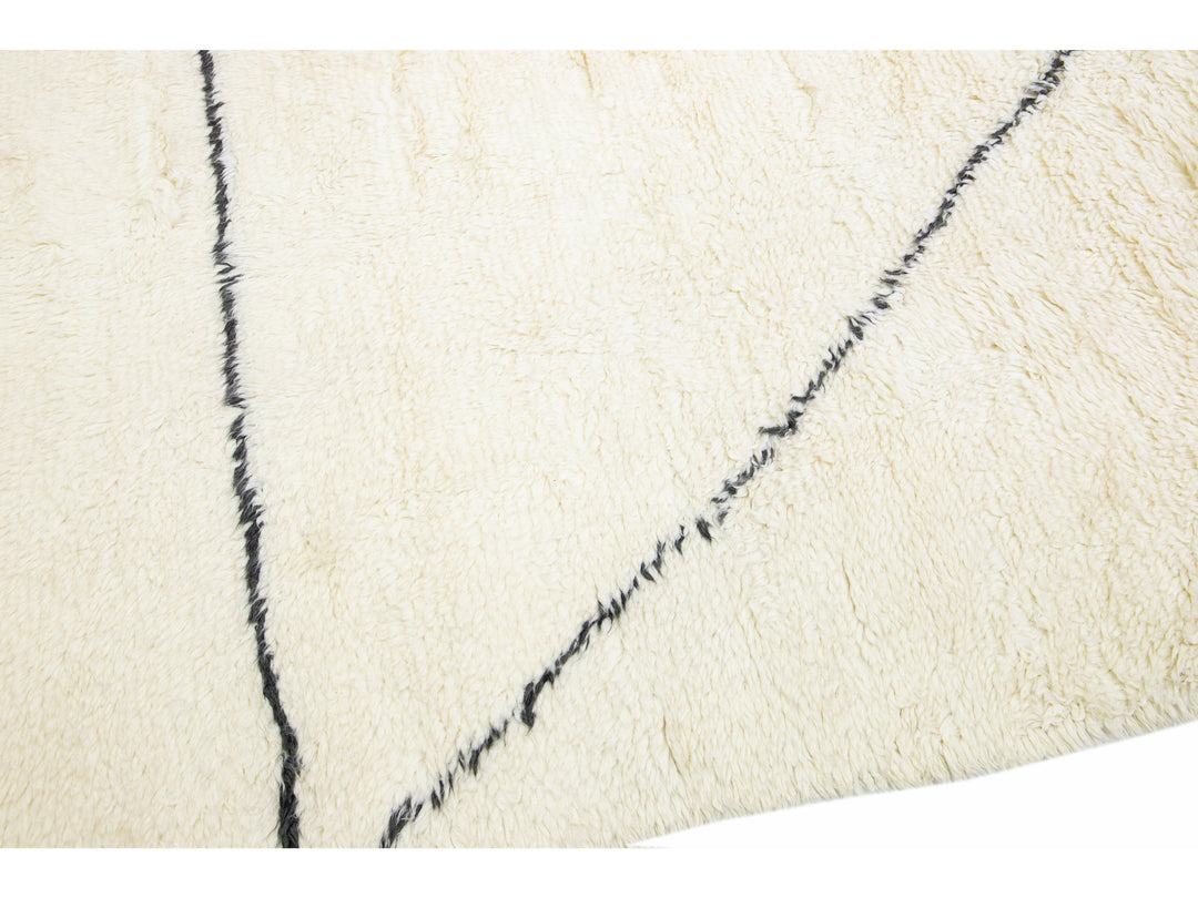 Modern Moroccan Wool Rug 14 X 16