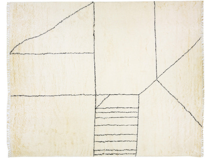 Modern Moroccan Wool Rug 14 X 17