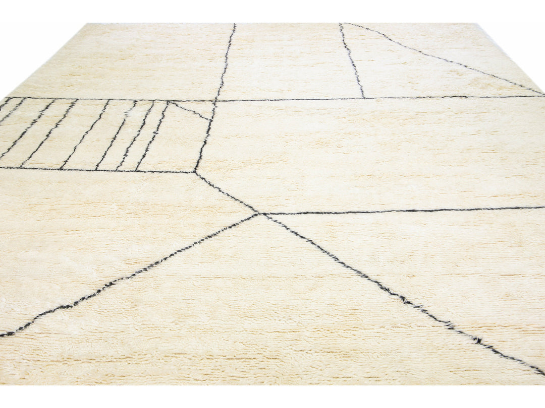 Modern Moroccan Wool Rug 14 X 17