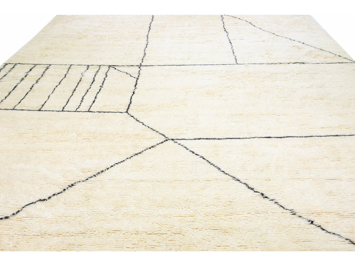 Modern Moroccan Wool Rug 14 X 17