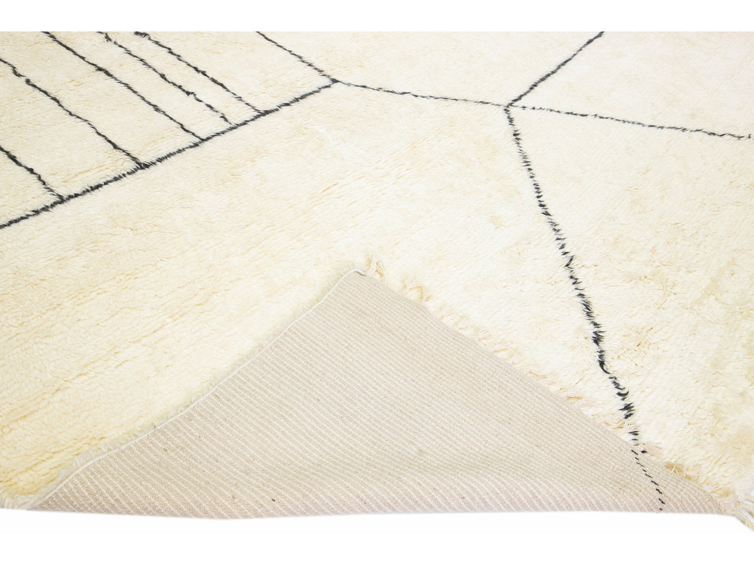 Modern Moroccan Wool Rug 14 X 17