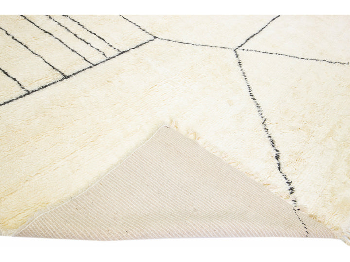 Modern Moroccan Wool Rug 14 X 17