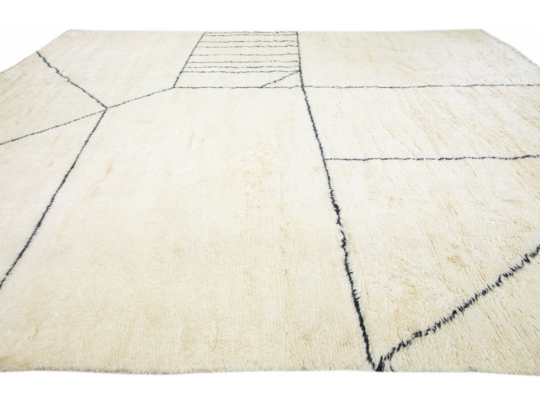 Modern Moroccan Wool Rug 14 X 17