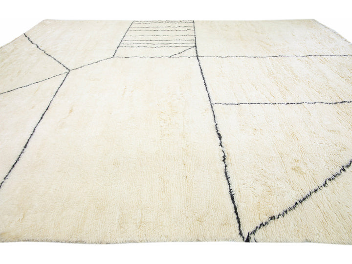 Modern Moroccan Wool Rug 14 X 17