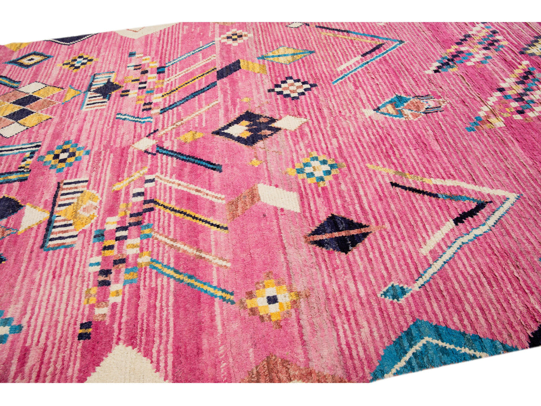 Modern Moroccan Berber Wool Rug 8 X 13