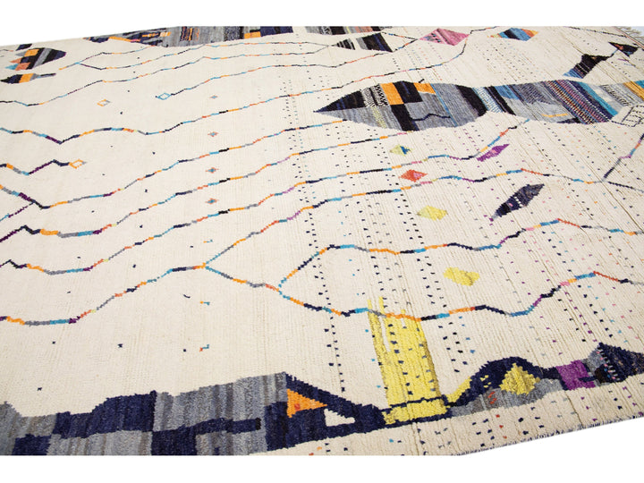 Modern Moroccan Berber Wool Rug 10 X 14