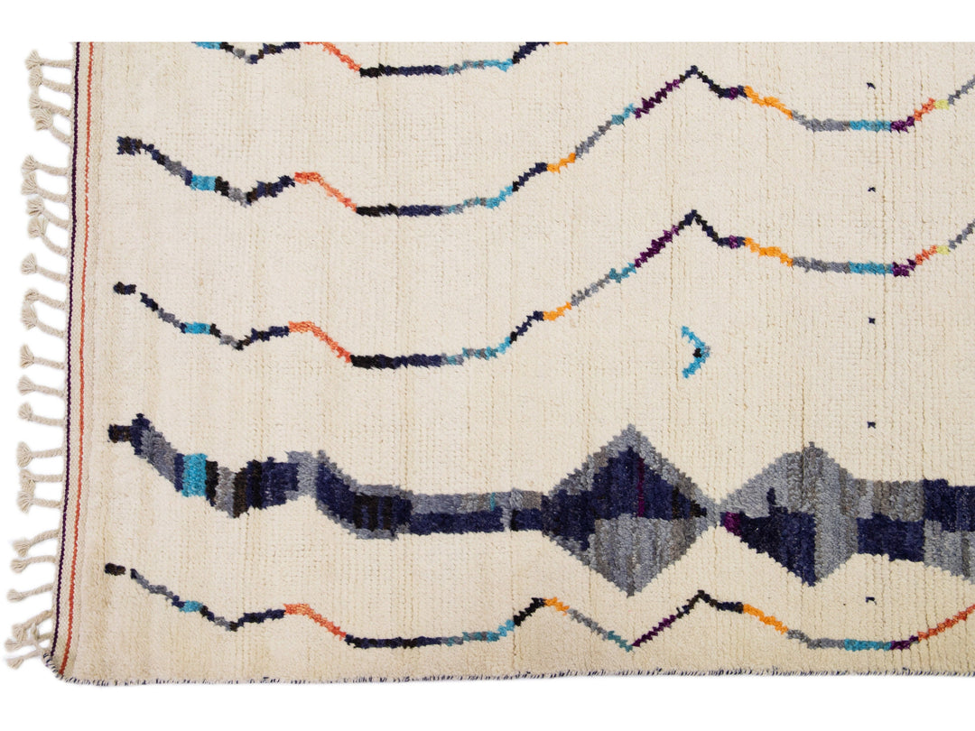 Modern Moroccan Berber Wool Rug 10 X 14