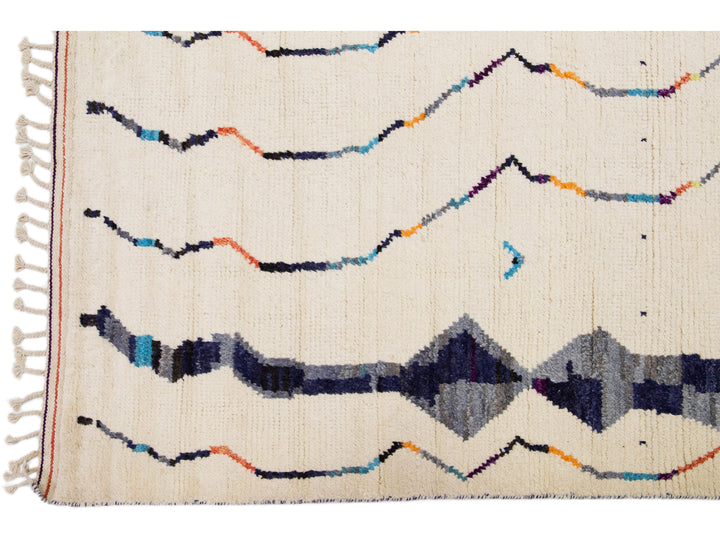 Modern Moroccan Berber Wool Rug 10 X 14