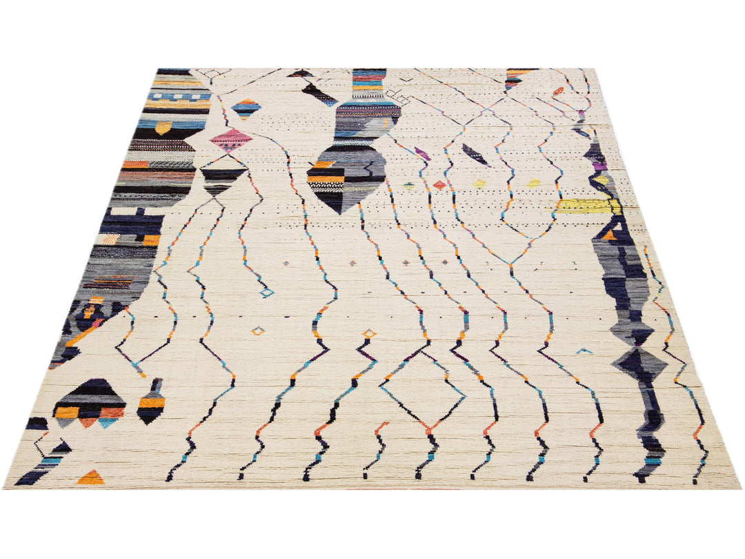 Modern Moroccan Berber Wool Rug 10 X 14