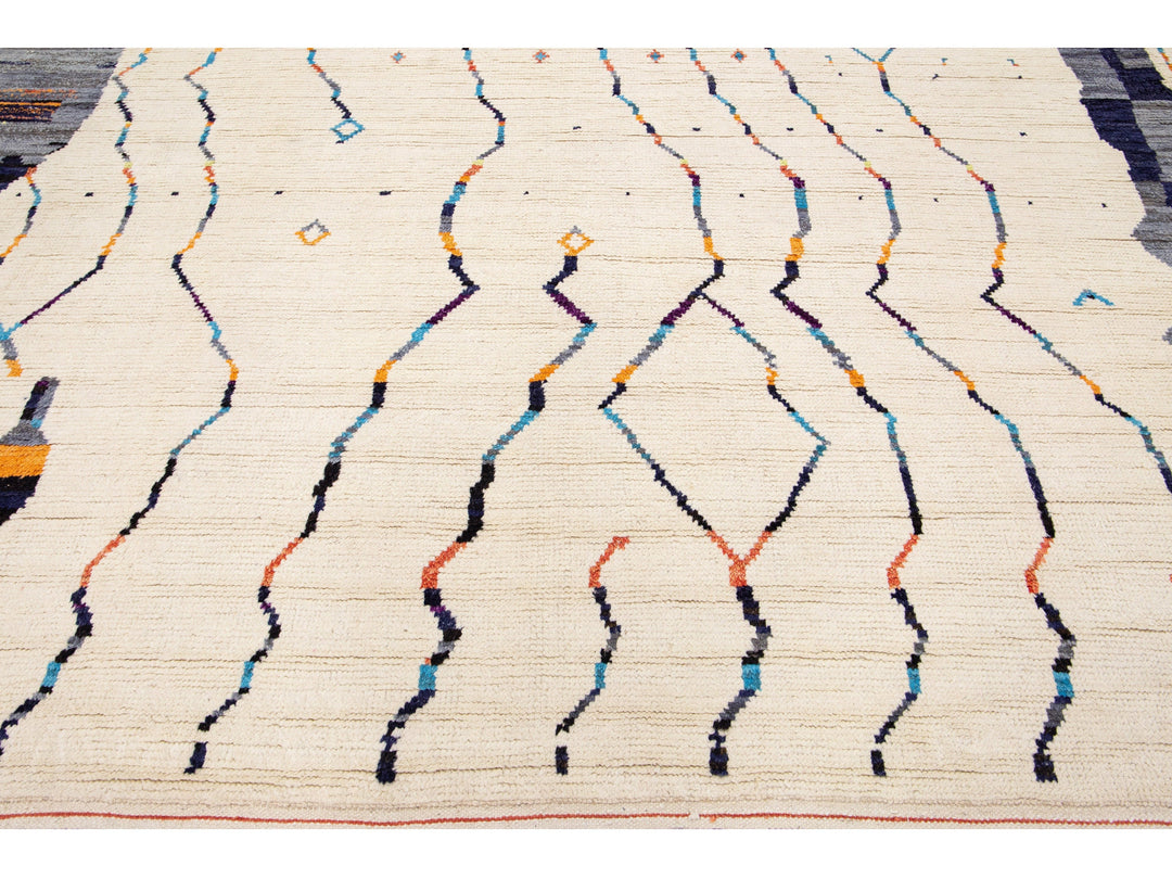 Modern Moroccan Berber Wool Rug 10 X 14