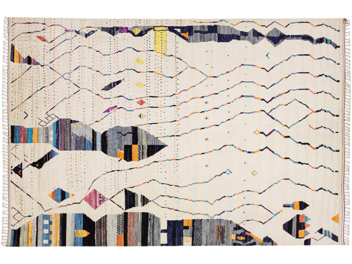 Modern Moroccan Berber Wool Rug 10 X 14