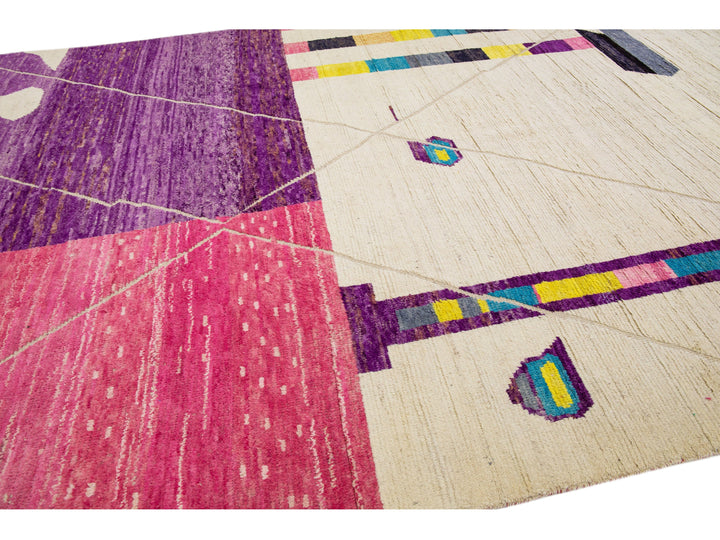 Modern Moroccan Berber Wool Rug 10 X 14