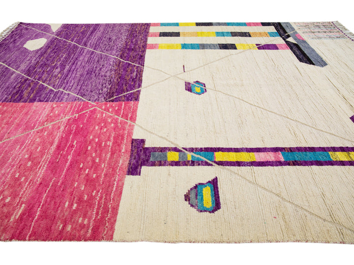 Modern Moroccan Berber Wool Rug 10 X 14