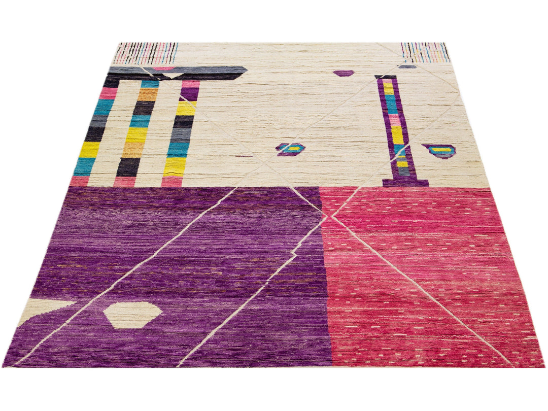 Modern Moroccan Berber Wool Rug 10 X 14