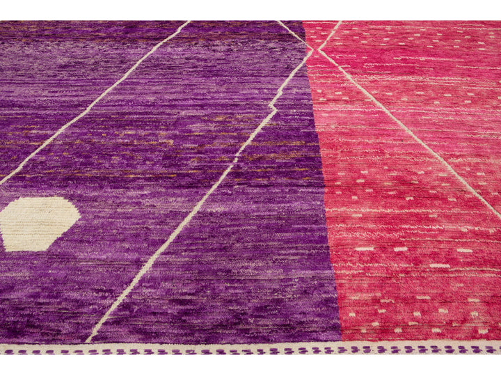 Modern Moroccan Berber Wool Rug 10 X 14