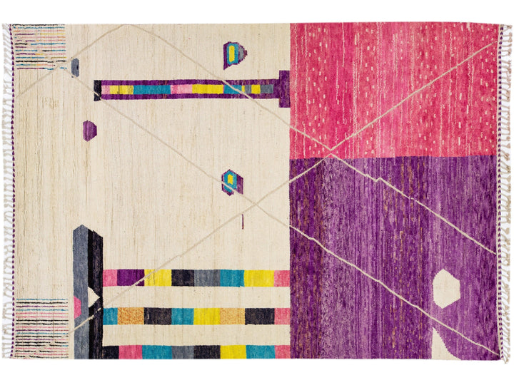 Modern Moroccan Berber Wool Rug 10 X 14