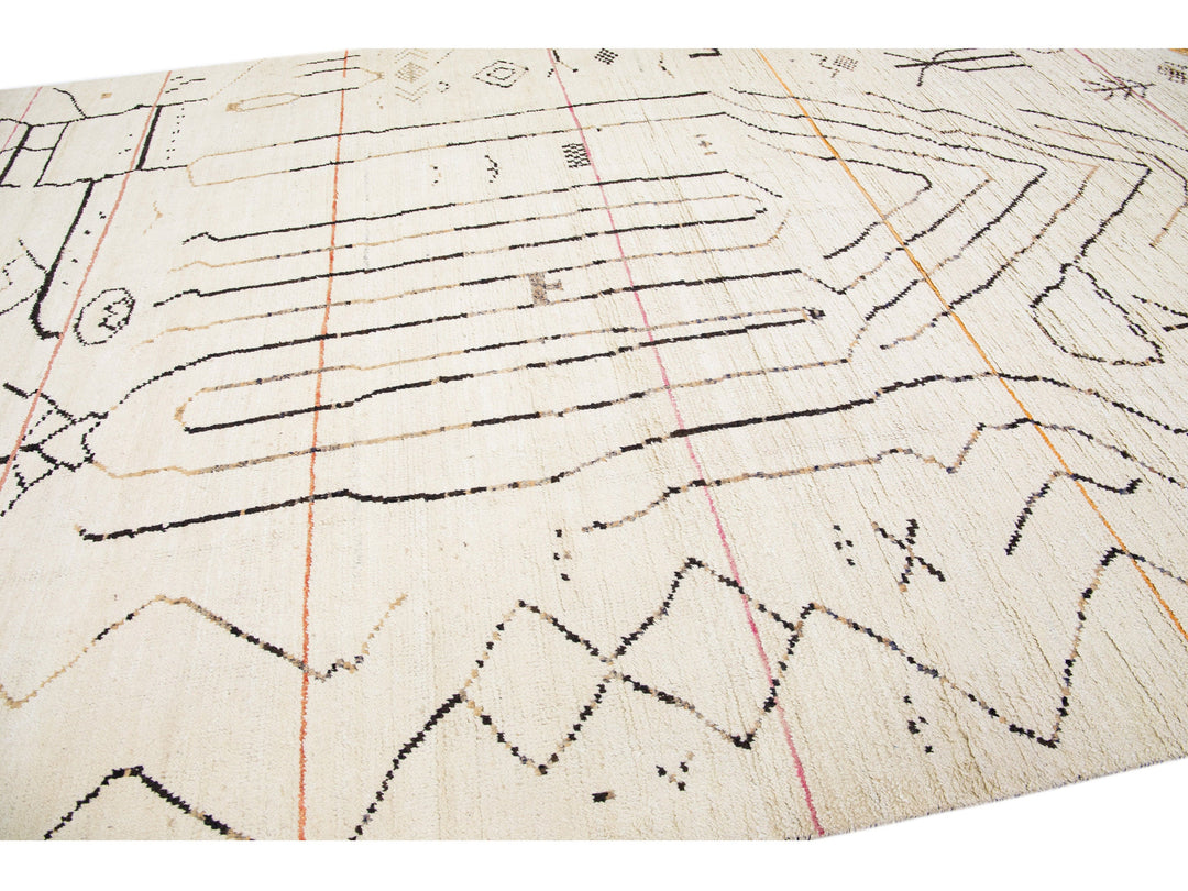 Modern Moroccan Berber Wool Rug 10 X 15