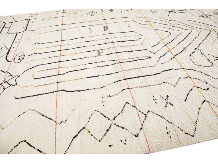 Modern Moroccan Berber Wool Rug 10 X 15