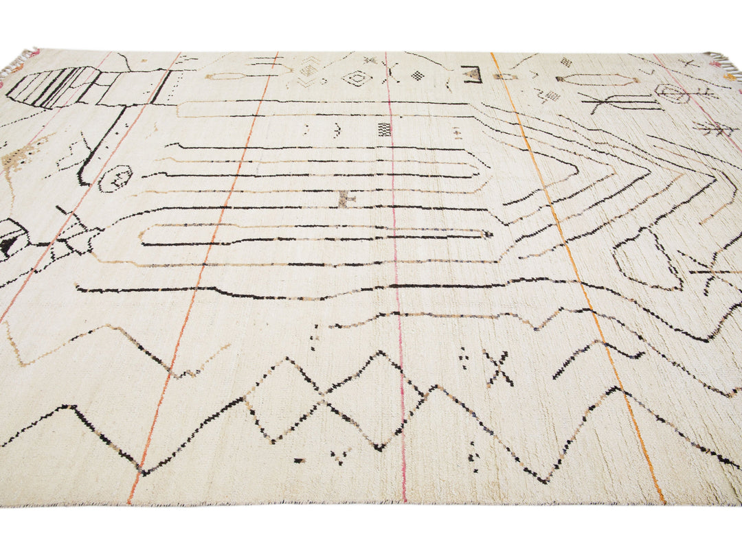 Modern Moroccan Berber Wool Rug 10 X 15