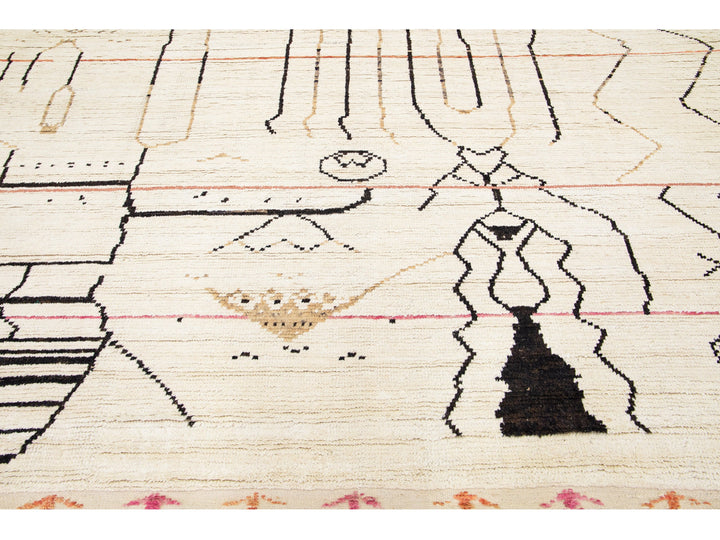 Modern Moroccan Berber Wool Rug 10 X 15