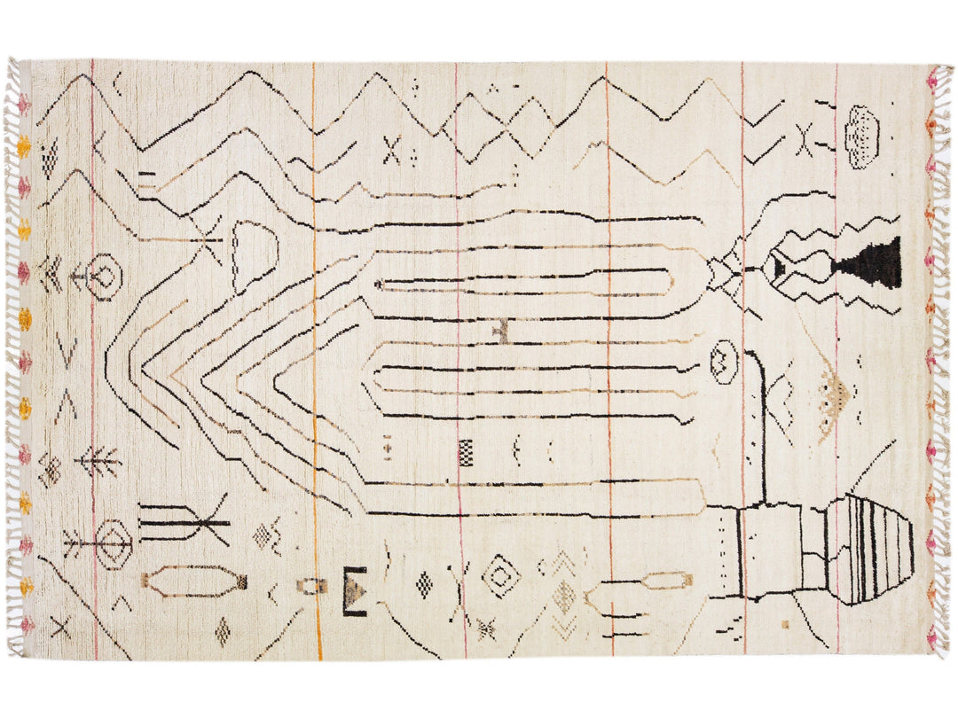 Modern Moroccan Berber Wool Rug 10 X 15