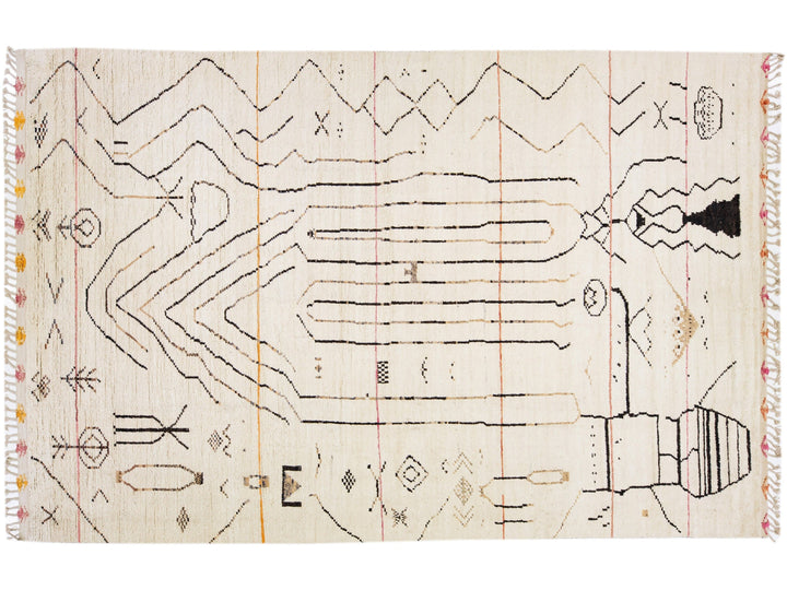 Modern Moroccan Berber Wool Rug 10 X 15