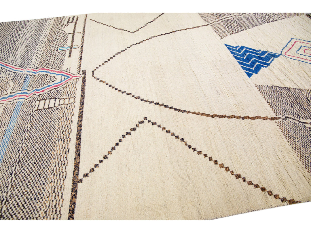 Modern Moroccan Berber Wool Rug 10 X 15