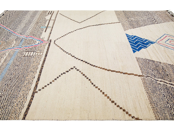 Modern Moroccan Berber Wool Rug 10 X 15