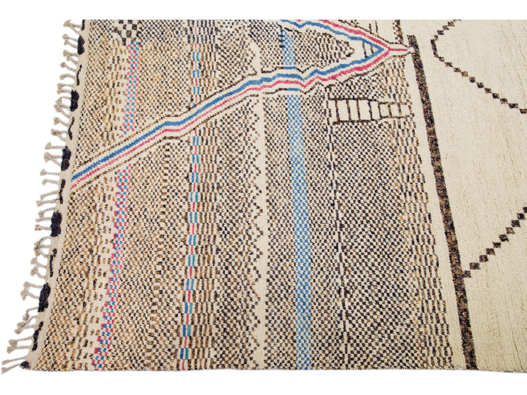 Modern Moroccan Berber Wool Rug 10 X 15