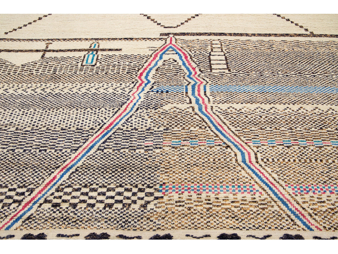 Modern Moroccan Berber Wool Rug 10 X 15