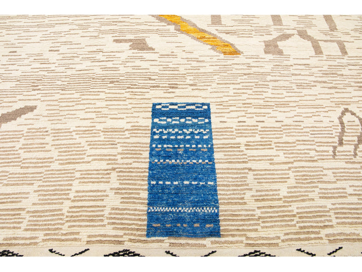 Modern Moroccan Berber Wool Rug 10 X 19