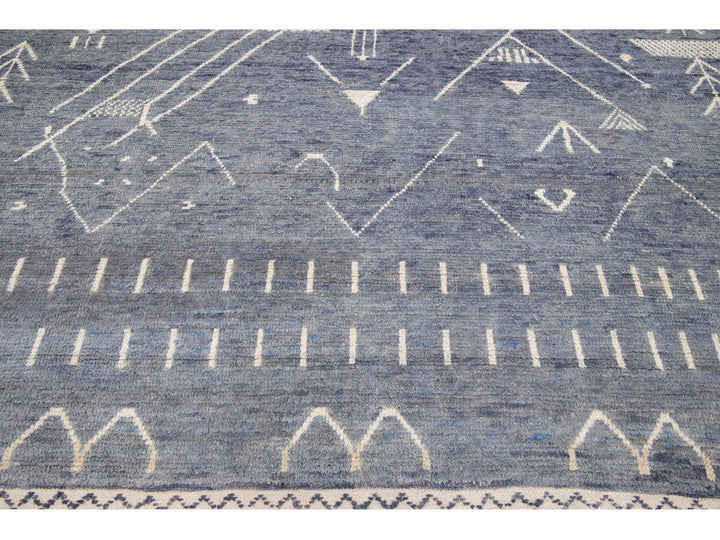 Modern Moroccan Berber Wool Rug 9 X 12