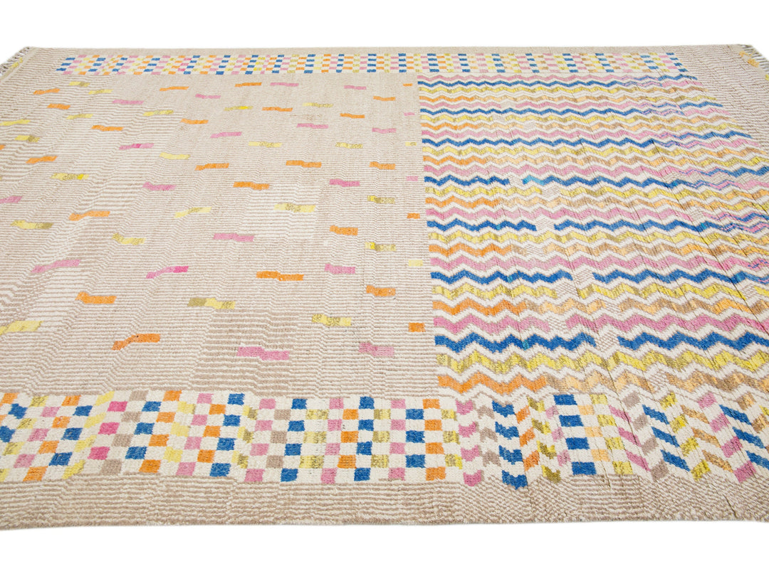 Modern Moroccan Berber Wool Rug 10 X 15