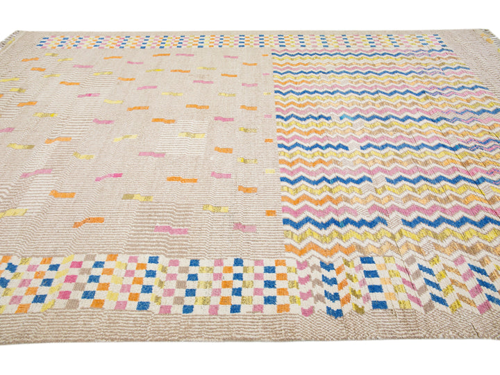 Modern Moroccan Berber Wool Rug 10 X 15