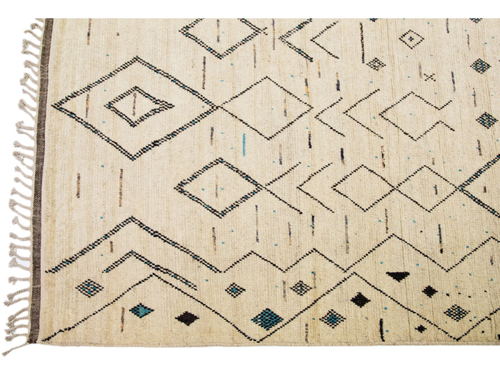 Modern Moroccan Berber Wool Rug 12 X 15